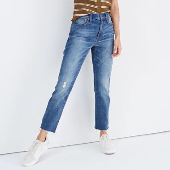 Madewell Denim - Madewell distressed high rise slim boy jeans